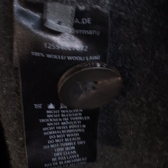 OSKA BOILED Wool Coat Womens Size 12 / 14 Gray Coat 3/4 Length - Picture 7 of 9